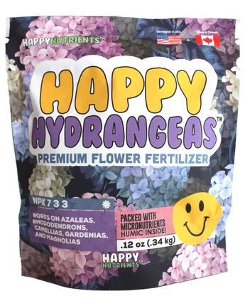 Happy Hydrangeas Flower Fertilizer 12 oz pouch of Nutrients